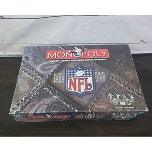 Monopoly NFL Grid Iron Edition Limited 1999 Board Game Parker Brothers Pewter